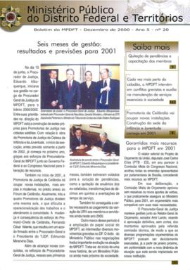 Boletim - Dezembro de 2000 - Ano 5 - Nº 20